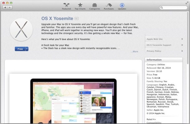 Download mac os x yosemite app store